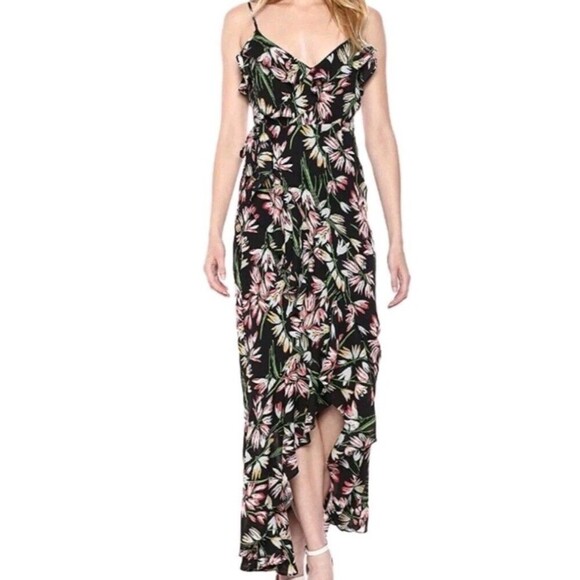 Likely Tulip Rae Wrap Dress Size 6 Ruffled Floral Asymmetric Maxi Lined Party - Picture 1 of 10
